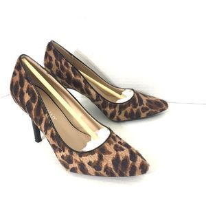 THE LIMITED Faux Fur Leopard Pumps